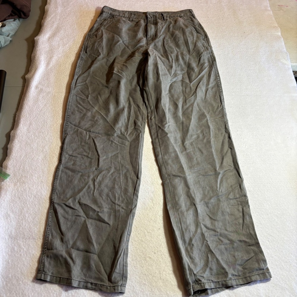 Carbon 2 Cobalt Women's Gray Linen Blend Wide Leg Pants Size 6 Casual‎